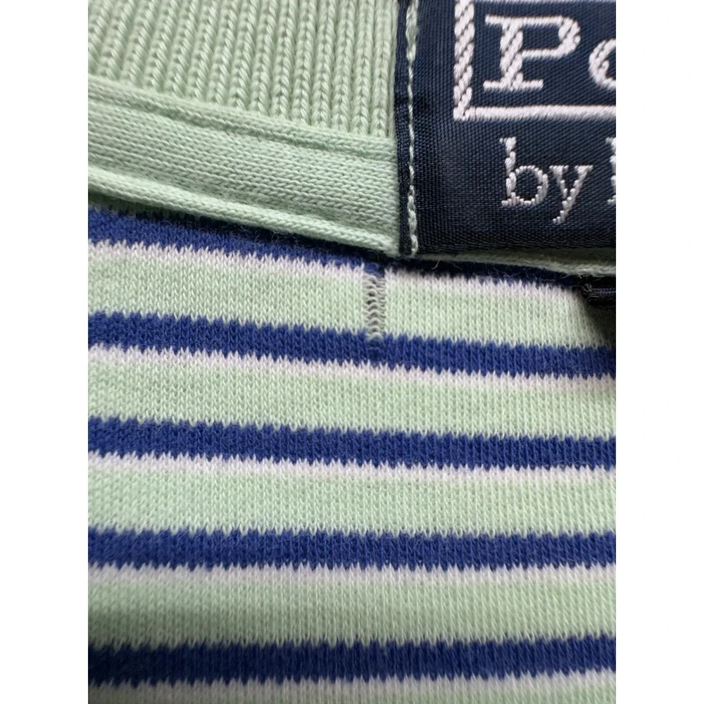 Polo Ralph Lauren Mens ShortSleeve Shirt Size XXL Green Blue Stripe Vintage Pony